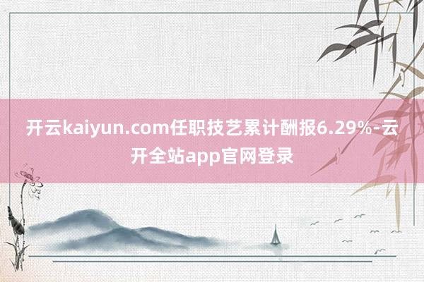 开云kaiyun.com任职技艺累计酬报6.29%-云开全站app官网登录