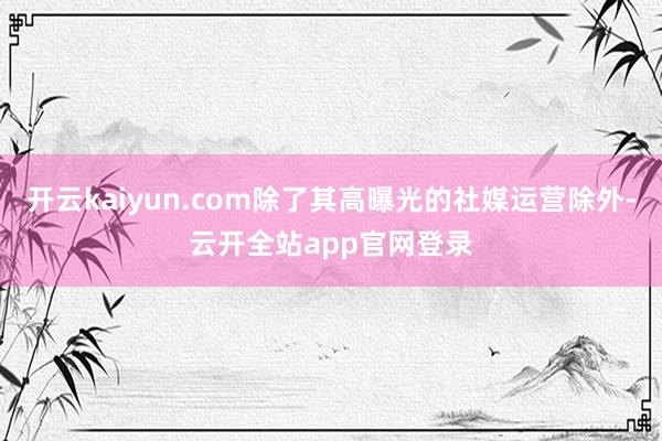 开云kaiyun.com除了其高曝光的社媒运营除外-云开全站app官网登录