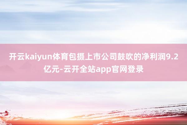 开云kaiyun体育包摄上市公司鼓吹的净利润9.2亿元-云开全站app官网登录