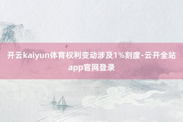 开云kaiyun体育权利变动涉及1%刻度-云开全站app官网登录