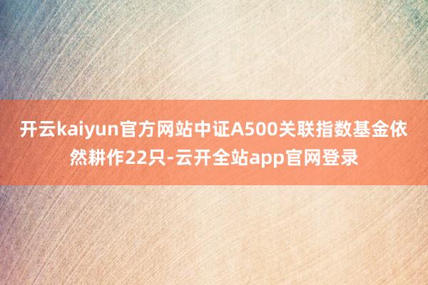 开云kaiyun官方网站中证A500关联指数基金依然耕作22只-云开全站app官网登录