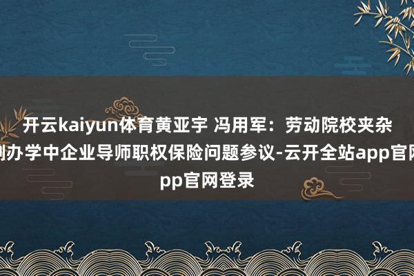 开云kaiyun体育黄亚宇 冯用军：劳动院校夹杂总计制办学中企业导师职权保险问题参议-云开全站app官网登录
