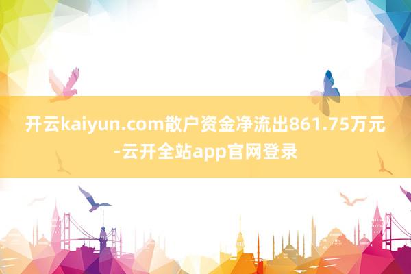 开云kaiyun.com散户资金净流出861.75万元-云开全站app官网登录